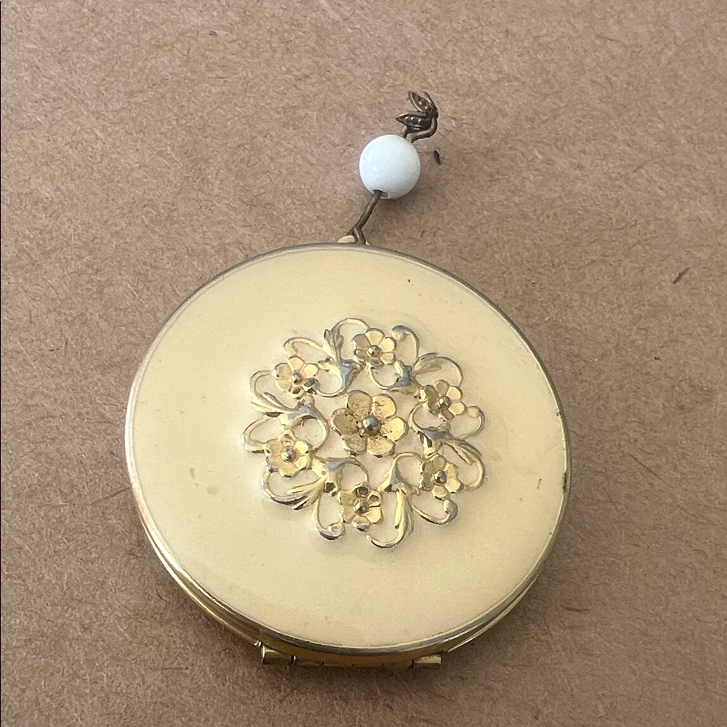 Vintage Enamel And Gold Floral Locket/Pendant